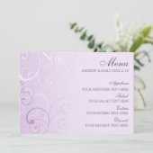 Het Menu van de Weddenschap lavender Swirls (Staand voorkant)