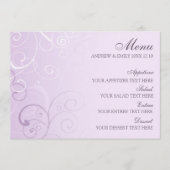 Het Menu van de Weddenschap lavender Swirls (Voorkant)