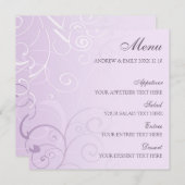 Het Menu van de Weddenschap lavender Swirls (Voorkant / Achterkant)