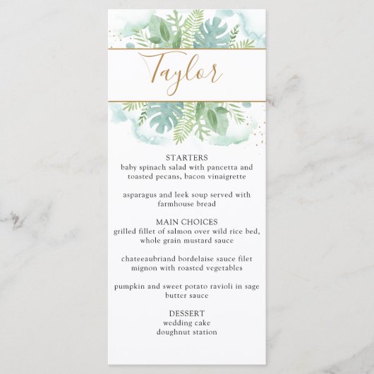 Het menu van de weddenschap met de Naam van de Gas (Voorkant)