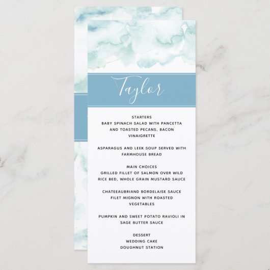 Het menu van de weddenschap met de Naam van de Gas (Voorkant / Achterkant)