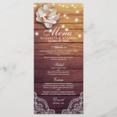 Het Menu van de weddenschap Rustic Wood Floral Str (Voorkant)