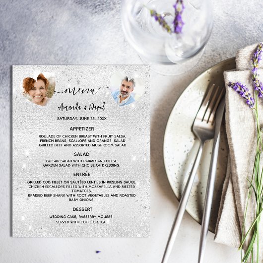 Het Menu van de weddenschap zilveren sparkles