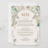 Het Menu van de weddenschappen Daisies Art Nouveau Kaart (Voorkant)