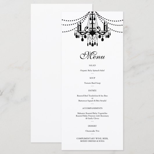 Het menu van het corporate diner (Voorkant / Achterkant)