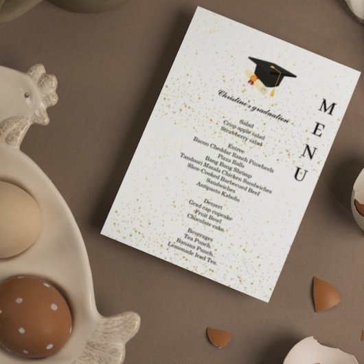 Het menu van het diner van de Modern Graduation Pa