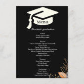 Het menu van het diner van de Whimsical Black Grad (Voorkant)