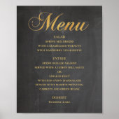 Het menu van het gouden trouwdiner. Chalkbordelega Poster (Voorkant)