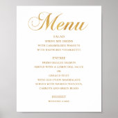 Het menu van het gouden trouwdiner. Elegant eenvou Poster (Voorkant)