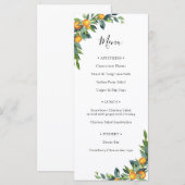 Het menu van het Vrijgezellenfeest van Greenery en (Voorkant / Achterkant)