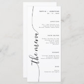 Het menu Verticaal Script Elegant Wedding Menu (Voorkant / Achterkant)