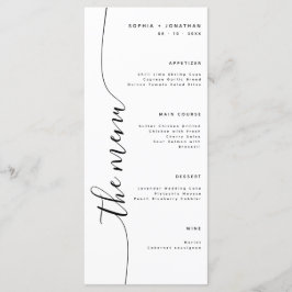 Het menu Verticaal Script Elegant Wedding Menu