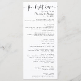 Het Menu voor het Diners de Nacht Vooraf 4 x 9"