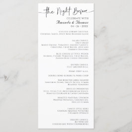 Het Menu voor het Diners de Nacht Vooraf 4 x 9"