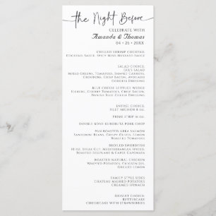 Het Menu voor het Diners de Nacht Vooraf 4 x 9"