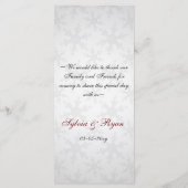 het menu voor het winterhuwelijk van rode sneeuwvl (Achterkant)