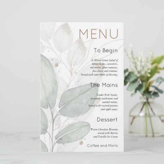 Het menu Waterverf van de Bigantie van de Bouw van (Staand voorkant)