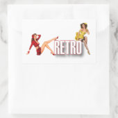 Het merk RETRO Rechthoekige Sticker (Tas)