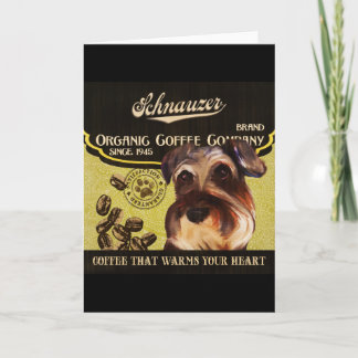 Het Merk van Schnauzer - Organic Coffee Company Feestdagen Kaart