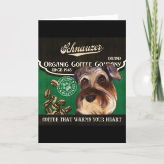 Het Merk van Schnauzer - Organic Coffee Company Feestdagen Kaart