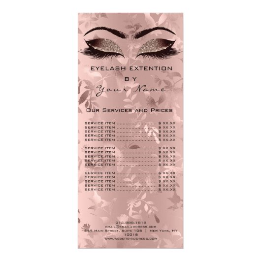 Het merken van de Lijst van de Lashes van de Uitbr Reclamekaart (Voorkant)