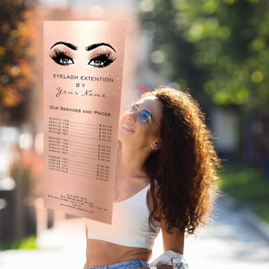 Het merken van de Lijst van de Lashes van de Uitbr Reclamekaart