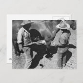 Het merken van paarden met het merk pitchfork briefkaart (Voorkant / Achterkant)