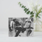 Het merken van paarden met het merk pitchfork briefkaart (Staand voorkant)