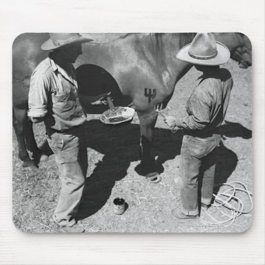 Het merken van paarden met het merk pitchfork muismat (Voorkant)