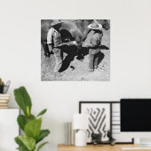 Het merken van paarden met het merk pitchfork poster (Thuiskantoor)