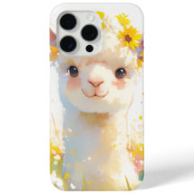 Het met bloemen gekroonde alpaca