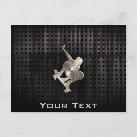 Het met een skateboard rijden; Koele Zwarte Briefkaart (Voorkant)