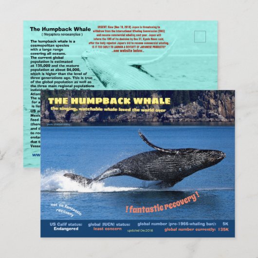 Het met uitsterven bedreigde briefkaart van de bul (Voorkant / Achterkant)