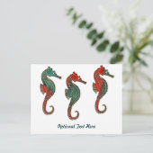 Het metaal Trio van Seahorse van Kerstmis Feestdagenkaart (Staand voorkant)
