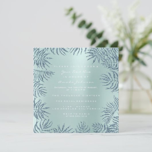 Het Metaal van Tiffany van Aqua schittert Tropisch Kaart (Staand voorkant)