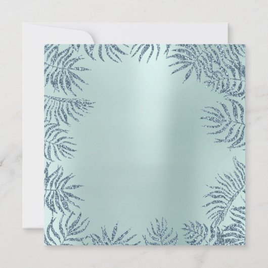 Het Metaal van Tiffany van Aqua schittert Tropisch Kaart (Achterkant)