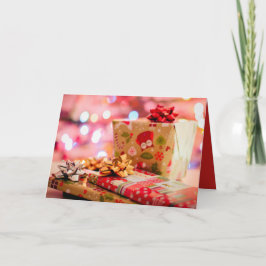 Het metaal Wenskaart van de Cadeaus van Kerstmis Feestdagen Kaart