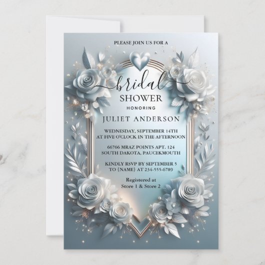 Het metaalglam glanzend high-end zilver Vrijgezell Kaart (Voorkant)