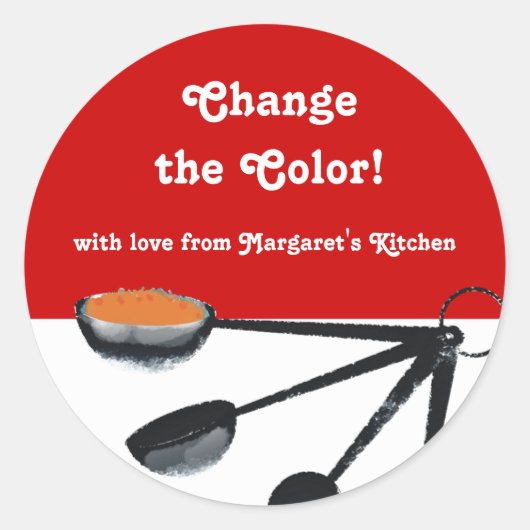 Het meten van lepels specerijen koken bakgeschenk ronde sticker (Voorkant)