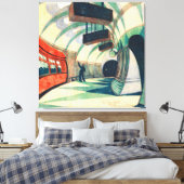 Het metrostation - Cyril Edward Power Canvas Afdruk (Insitu (Slaapkamer))