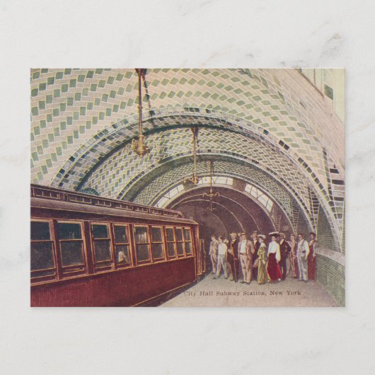 Het metrostation New York 1910 Briefkaart (Voorkant)