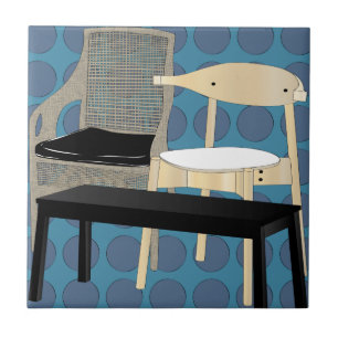 Het Meubilair van Ikea zit Blauwe Tegel voor Tegeltje