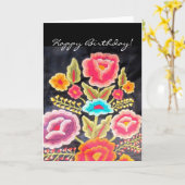 Het Mexicaanse ontwerp van het Borduurwerk Kaart (Gele Bloem)