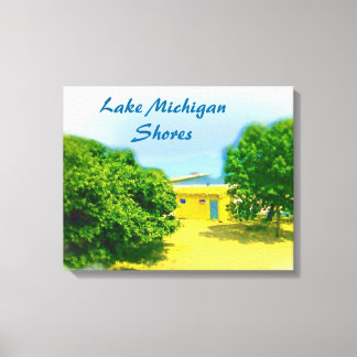 Het Michiganmeer van Chicago Beach Canvas Afdruk