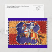 Het middeleeuwse Briefkaart van Jousting van de (Voorkant / Achterkant)