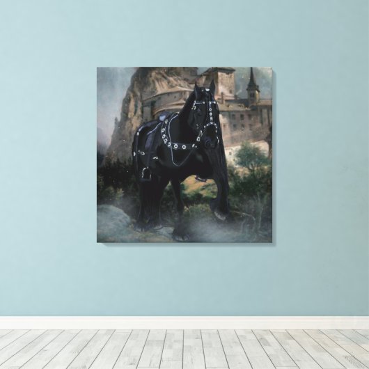 Het middeleeuwse paard - Gewatteerde canvas (Insitu (Houten vloer))