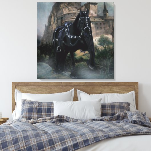 Het middeleeuwse paard - Gewatteerde canvas (Insitu (Slaapkamer))