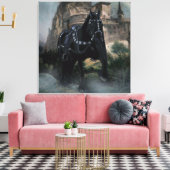 Het middeleeuwse paard - Gewatteerde canvas Afdruk (Insitu (Woonkamer))