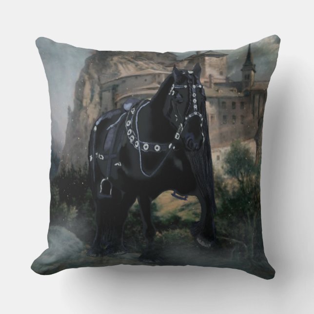 Het middeleeuwse paard - Pillow Kussen (Voorkant)