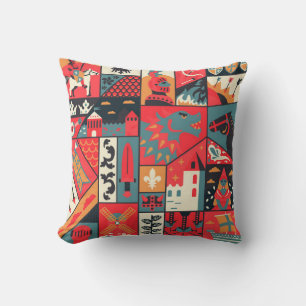 Het middeleeuwse patroon naadloos ontwerp. Verkleu Kussen